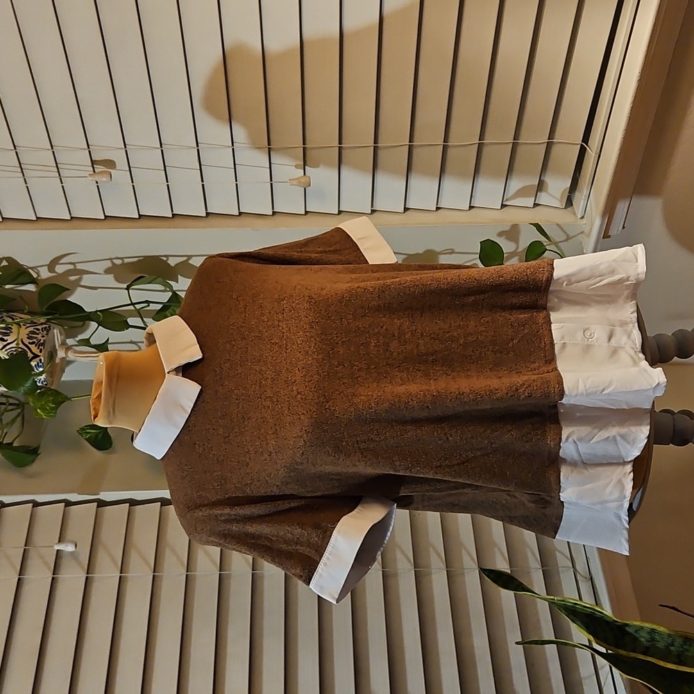 Misia Faux Layered Collared Sweater